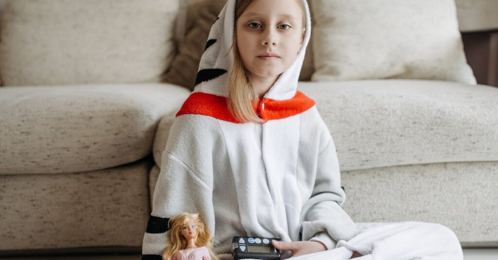Illustration de Barbie inclusivité : une poupée avec capteur de glucose Barbie-insulin-pump