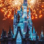 Disneyland-castle-fireworks