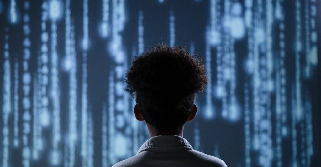 Illustration de ChatGPT, confident des ados : ami ou danger ? teenager-talking-AI